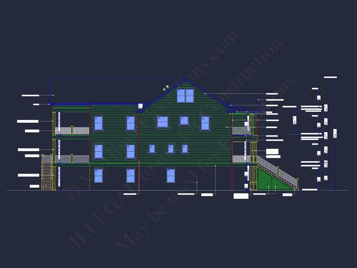 Elewacje 22 – Projekt domu dwupiętrowego o pow. 372 m²: 3 Sypialnie, 5 Łazienki, Otwarta kuchnia, Garaż — 58990R