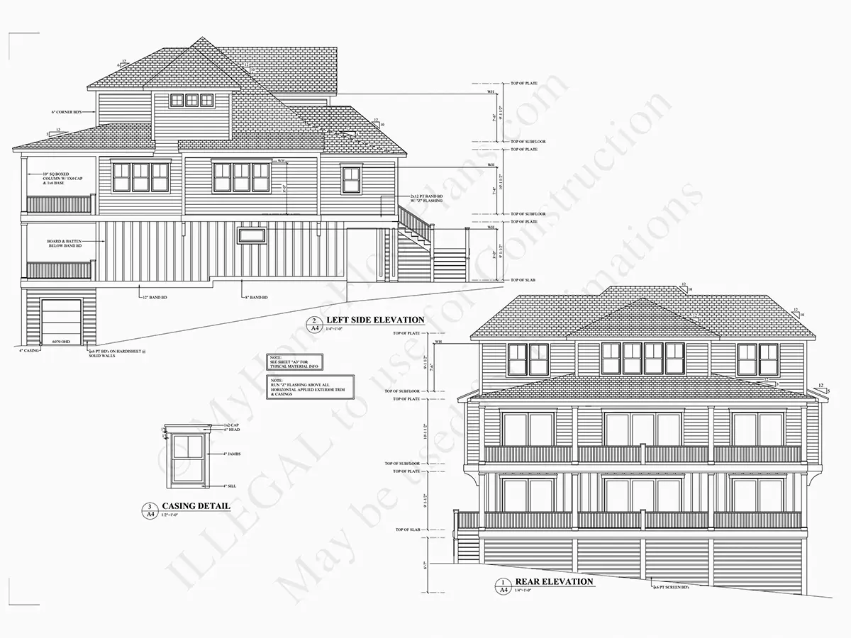 Elewacje 7 – Projekt domu dwupiętrowego o pow. 434 m²: 4 Sypialnie, Gabinet, 4 Łazienki, Otwarta kuchnia, Garaż — 92833R