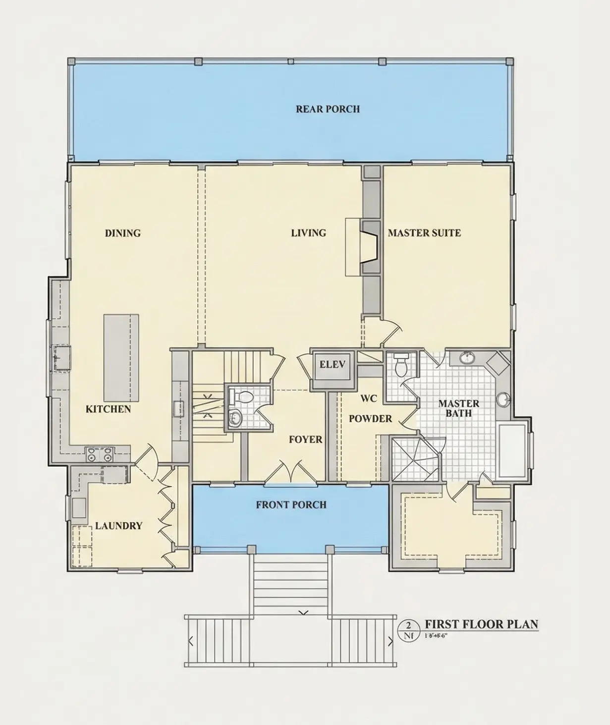 Parter 9 – Projekt domu dwupiętrowego o pow. 434 m²: 4 Sypialnie, Gabinet, 4 Łazienki, Otwarta kuchnia, Garaż — 92833R