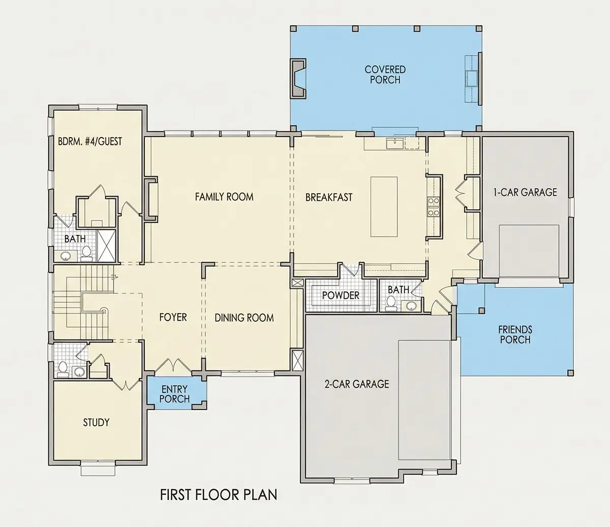 Parter 25 – Projekt domu piętrowego + piwnicą o pow. 599 m²: 6 Sypialnie, Gabinet, 8 Łazienki, Otwarta kuchnia, Garaż — 36963R