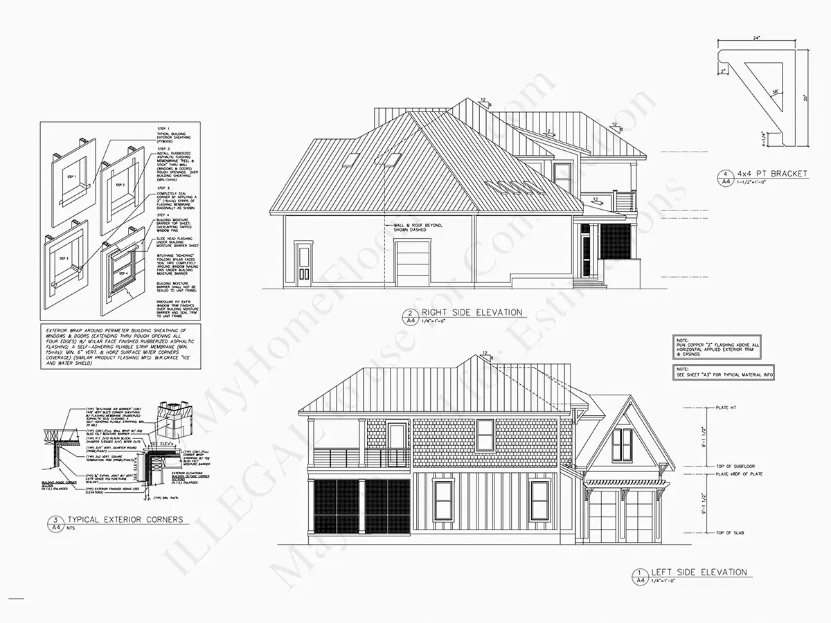 Elewacje 7 – Projekt domu More o pow. 377 m²: 3 Sypialnie, 4 Łazienki, Garaż — 81823R