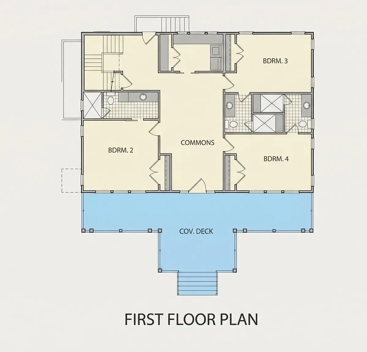 Parter 25 – Projekt domu piętrowego o pow. 276 m²: 4 Sypialnie, 5 Łazienki, Garaż — 10386R