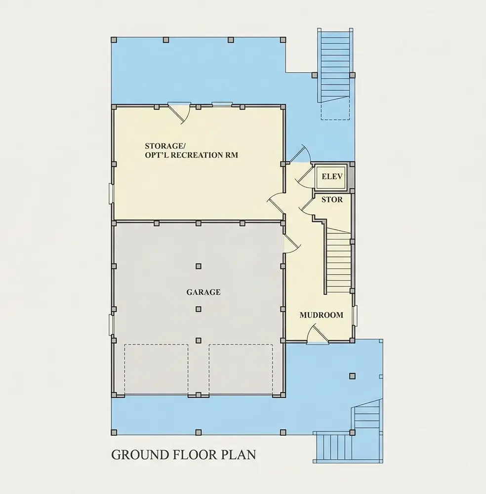 Piwnica 8 – Projekt domu dwupiętrowego o pow. 259 m²: 4 Sypialnie, 4 Łazienki, Otwarta kuchnia, Garaż — 70970R