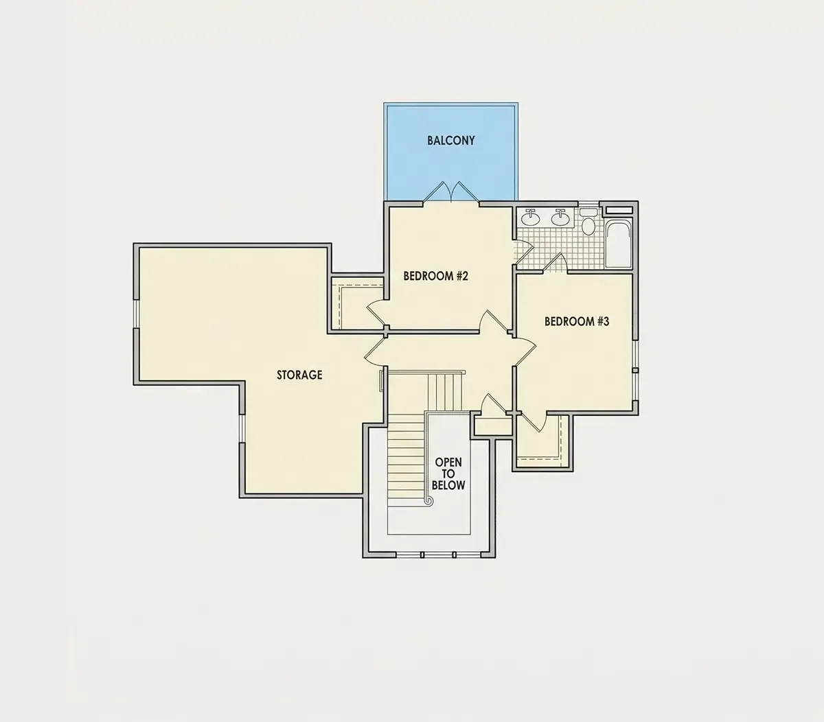 1. piętro 7 – Projekt domu z poddaszem użytkowym o pow. 233 m²: 3 Sypialnie, 3 Łazienki, Otwarta kuchnia, bez Garażu — 78316R