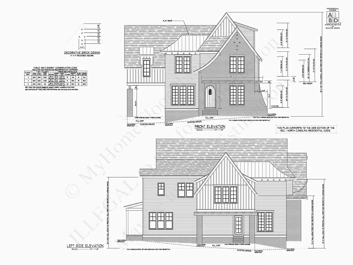 Elewacje 19 – Projekt domu piętrowego o pow. 413 m²: 5 Sypialnie, 5 Łazienki, Otwarta kuchnia, Garaż — 95263R