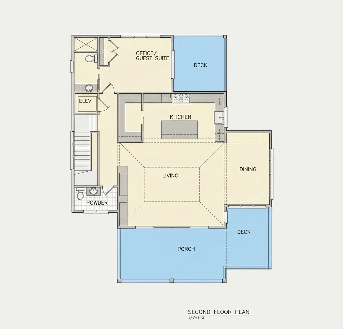 1. piętro 11 – Projekt domu dwupiętrowego o pow. 308 m²: 4 Sypialnie, 5 Łazienki, Otwarta kuchnia, Garaż — 90946R