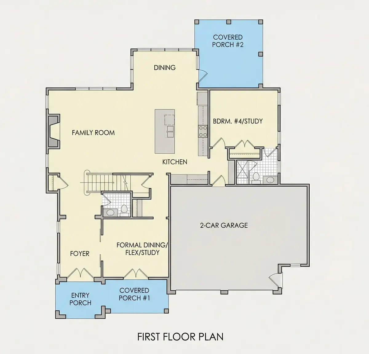 Parter 8 – Projekt domu piętrowego o pow. 299 m²: 4 Sypialnie, 5 Łazienki, Otwarta kuchnia, Garaż — 29805R
