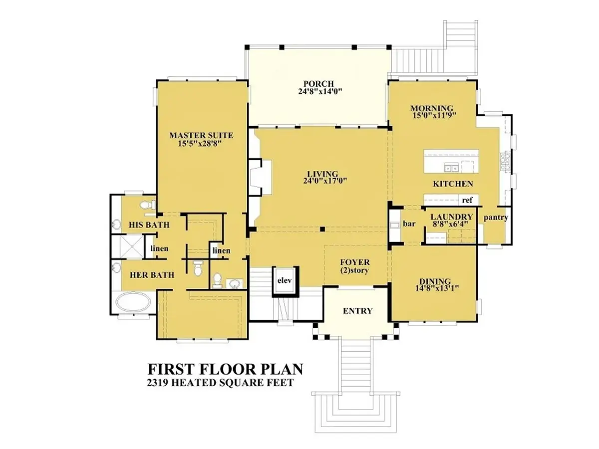 Parter 9 – Projekt domu dwupiętrowego o pow. 573 m²: 4 Sypialnie, 6 Łazienki, Otwarta kuchnia, Garaż — 90915R