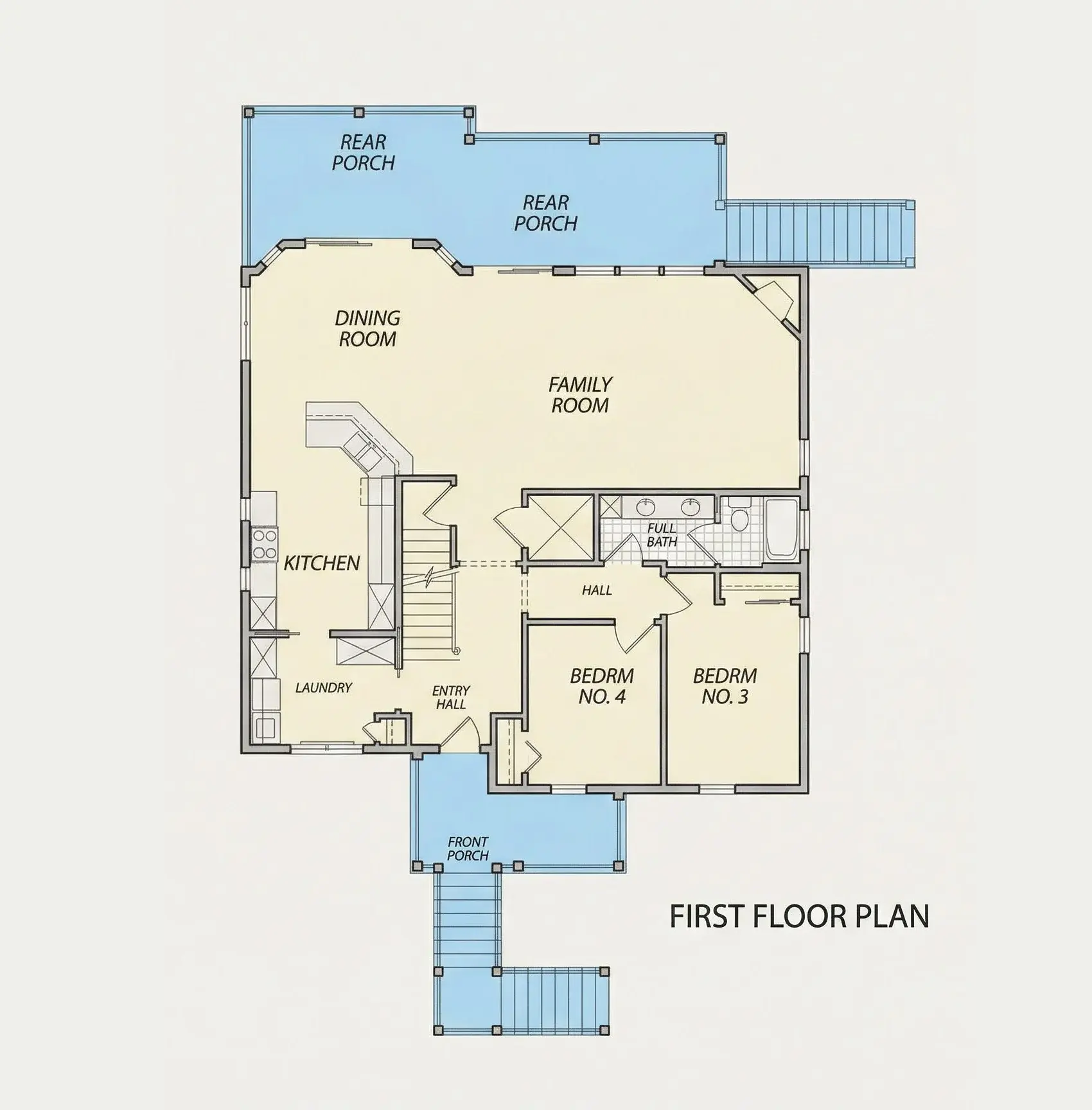 Parter 9 – Projekt domu dwupiętrowego o pow. 250 m²: 4 Sypialnie, 3 Łazienki, Otwarta kuchnia, Garaż — 25020R
