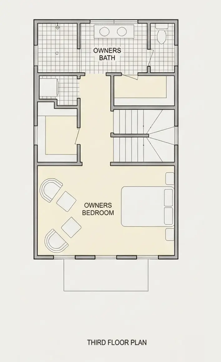 2. piętro 10 – Projekt domu dwupiętrowego o pow. 158 m²: 3 Sypialnie, 3 Łazienki, Otwarta kuchnia, bez Garażu — 46831R
