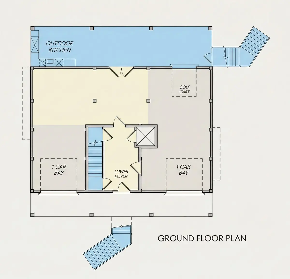 Piwnica 24 – Projekt domu dwupiętrowego o pow. 281 m²: 3 Sypialnie, 4 Łazienki, Otwarta kuchnia, Garaż — 89558R