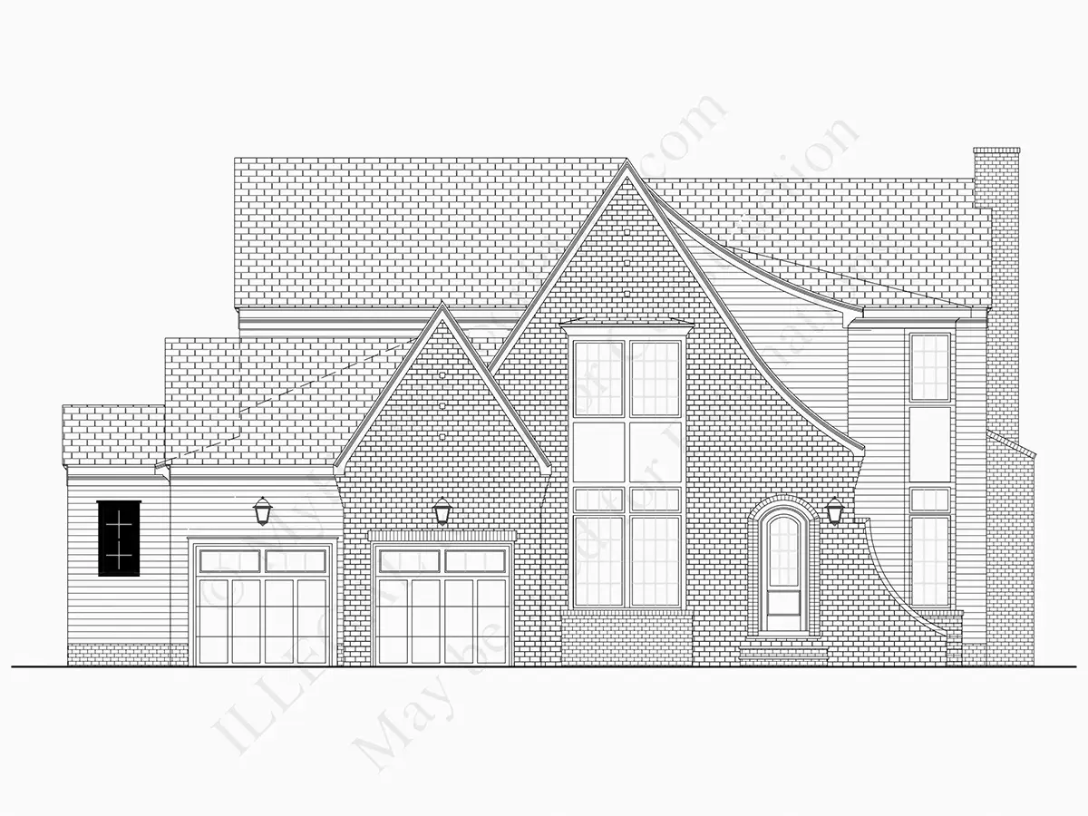 Elewacje 9 – Projekt domu piętrowego o pow. 334 m²: 4 Sypialnie, Gabinet, 5 Łazienki, Otwarta kuchnia, Garaż — 74831R