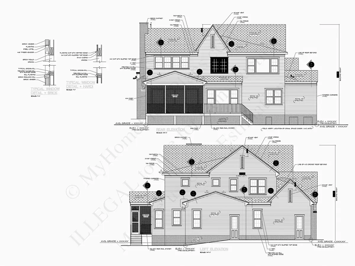 Elewacje 11 – Projekt domu piętrowego o pow. 334 m²: 4 Sypialnie, Gabinet, 5 Łazienki, Otwarta kuchnia, Garaż — 74831R