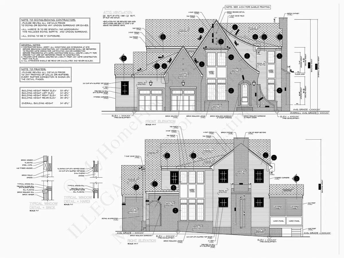 Elewacje 10 – Projekt domu piętrowego o pow. 334 m²: 4 Sypialnie, Gabinet, 5 Łazienki, Otwarta kuchnia, Garaż — 74831R