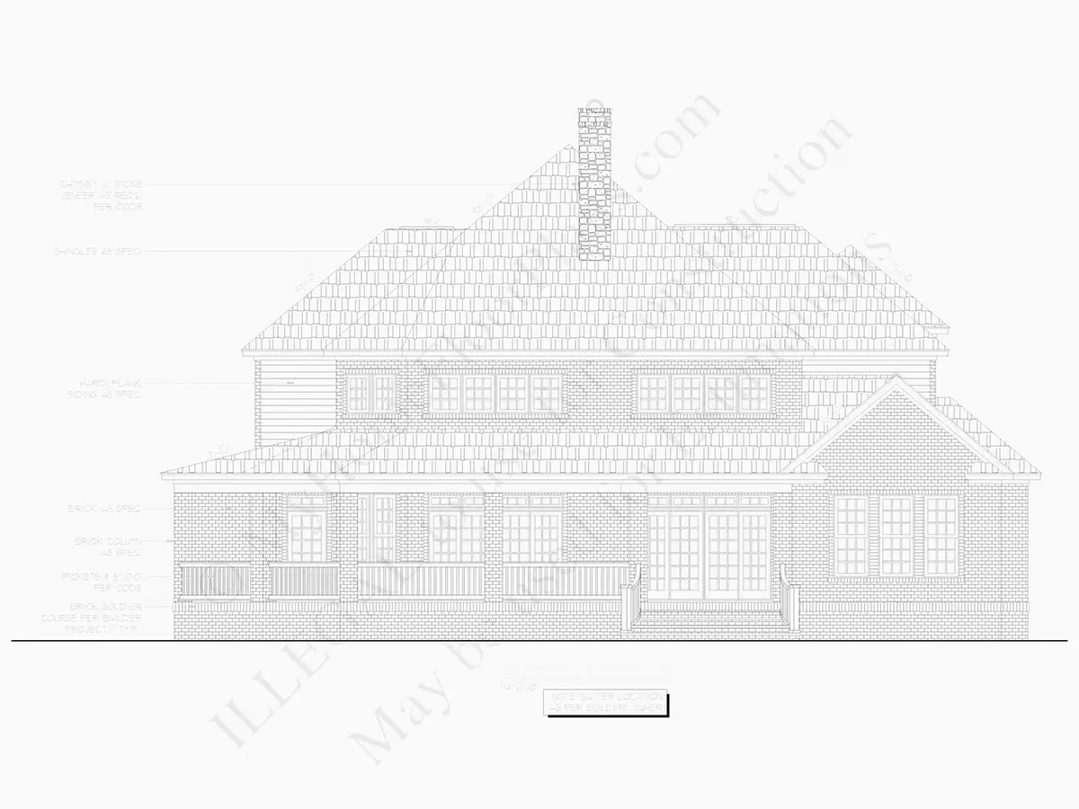 Elewacje 26 – Projekt domu piętrowego o pow. 390 m²: 4 Sypialnie, Gabinet, 5 Łazienki, Otwarta kuchnia, Garaż — 20933R