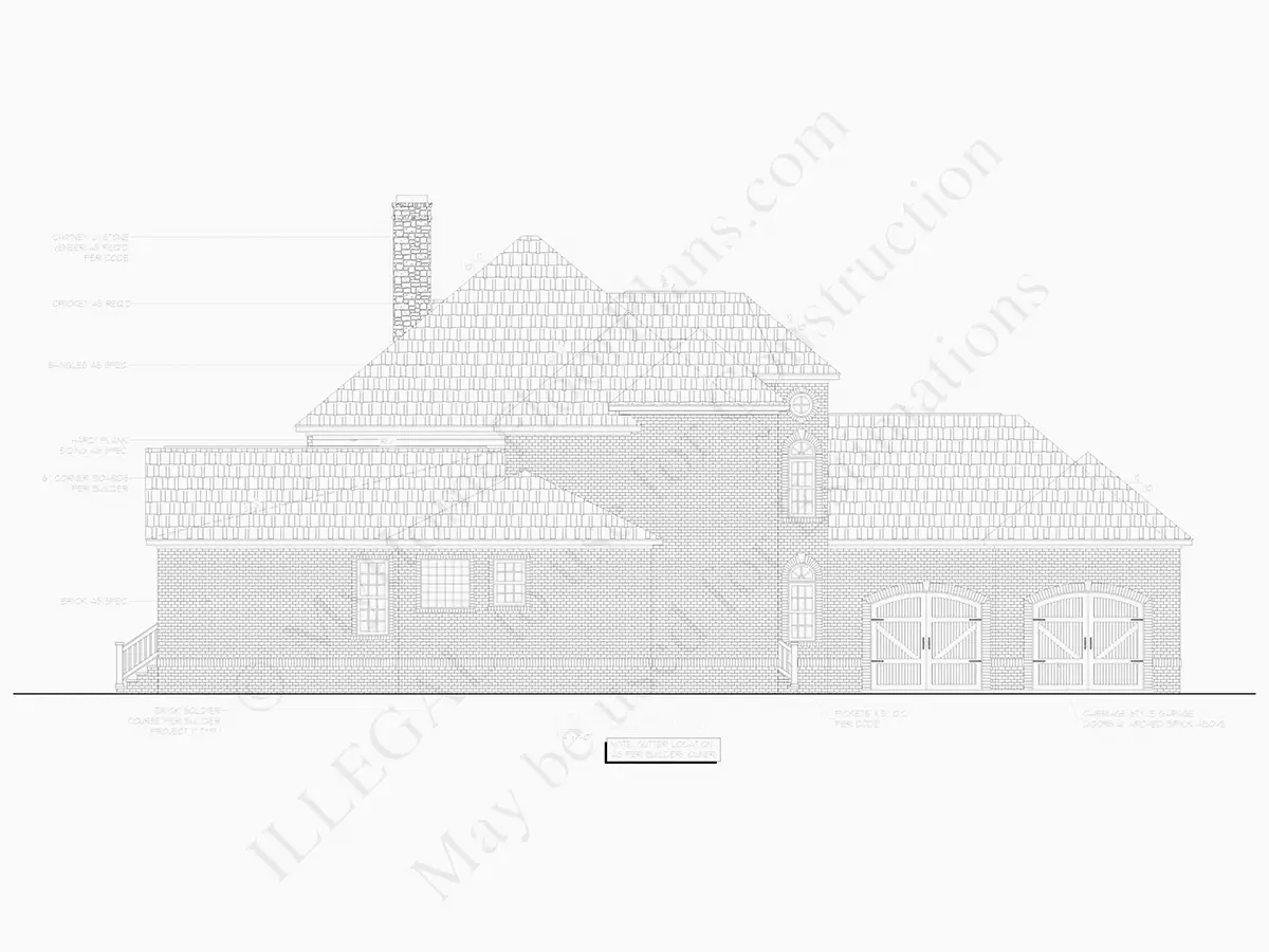 Elewacje 25 – Projekt domu piętrowego o pow. 390 m²: 4 Sypialnie, Gabinet, 5 Łazienki, Otwarta kuchnia, Garaż — 20933R