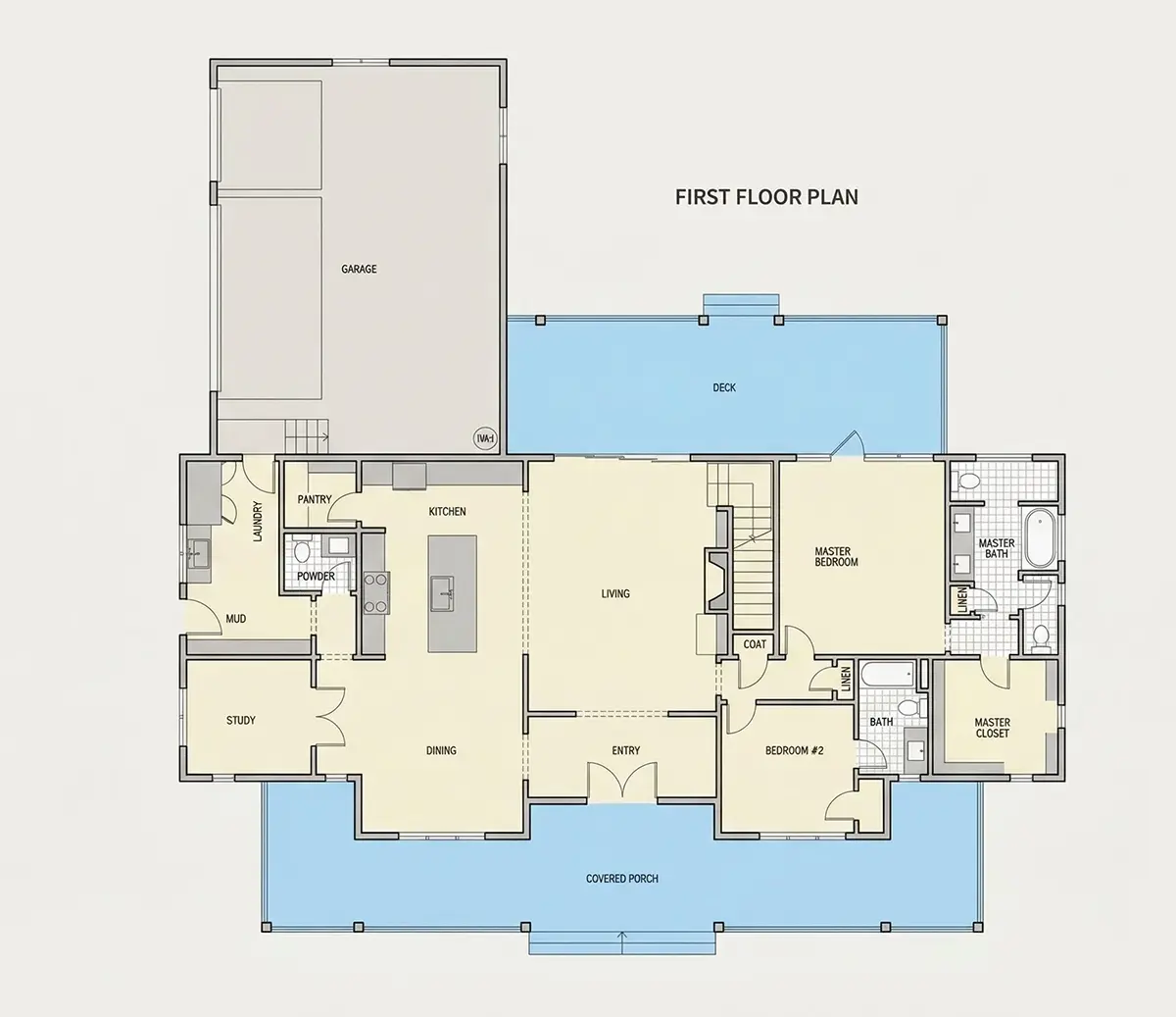 Parter 21 – Projekt domu z poddaszem użytkowym o pow. 341 m²: 4 Sypialnie, Gabinet, 5 Łazienki, Otwarta kuchnia, Garaż — 11321R