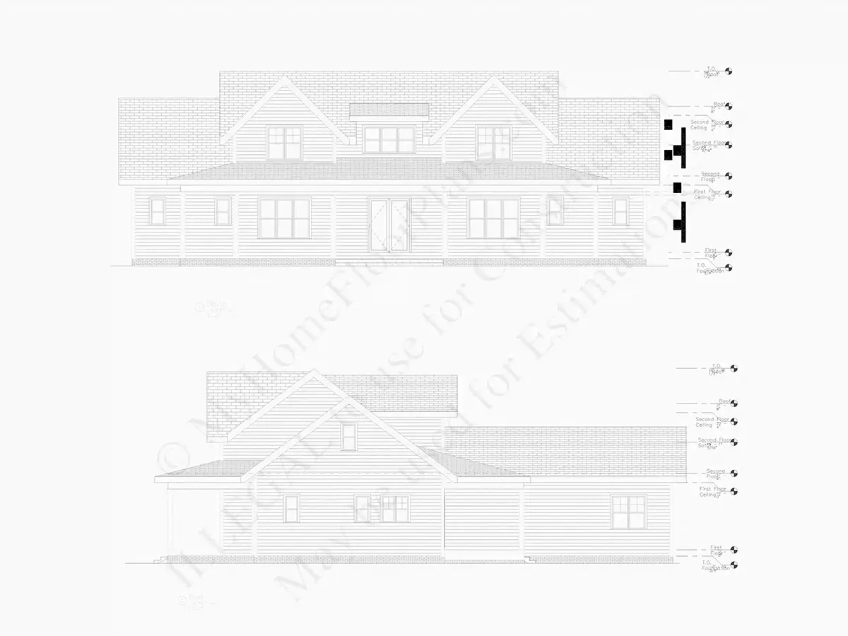 Elewacje 19 – Projekt domu z poddaszem użytkowym o pow. 341 m²: 4 Sypialnie, Gabinet, 5 Łazienki, Otwarta kuchnia, Garaż — 11321R
