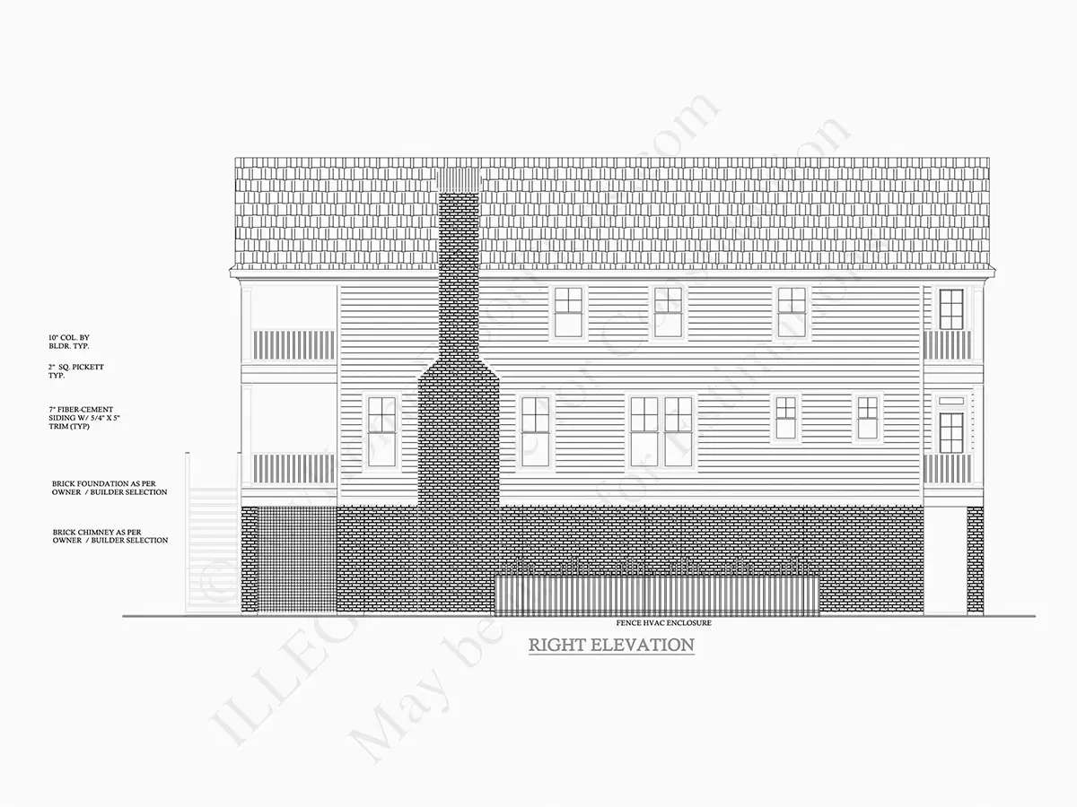 Elewacje 9 – Projekt domu dwupiętrowego o pow. 360 m²: 6 Sypialnie, 6 Łazienki, Otwarta kuchnia, Garaż — 57962R