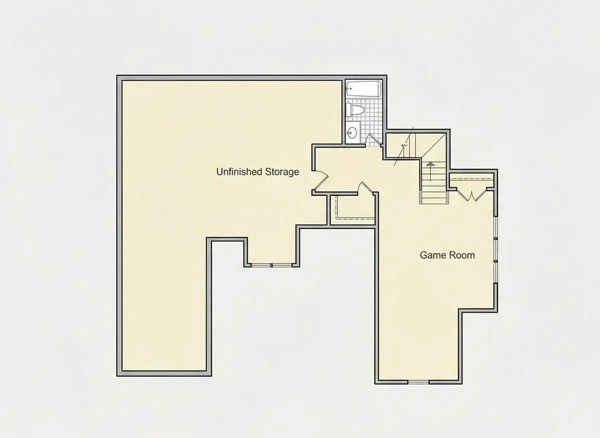 1. piętro 28 – Projekt domu z poddaszem użytkowym o pow. 263 m²: 3 Sypialnie, 3 Łazienki, Otwarta kuchnia, Garaż — 85125R