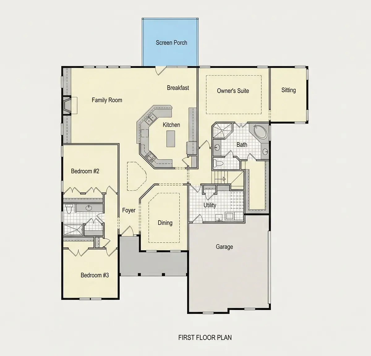 Parter 27 – Projekt domu z poddaszem użytkowym o pow. 263 m²: 3 Sypialnie, 3 Łazienki, Otwarta kuchnia, Garaż — 85125R