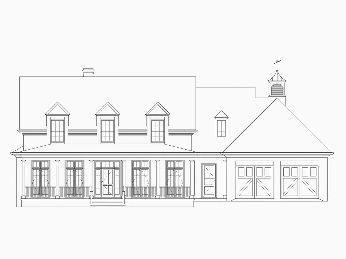 Elewacje 7 – Projekt domu piętrowego o pow. 565 m²: 6 Sypialnie, 7 Łazienki, Garaż — 25088R
