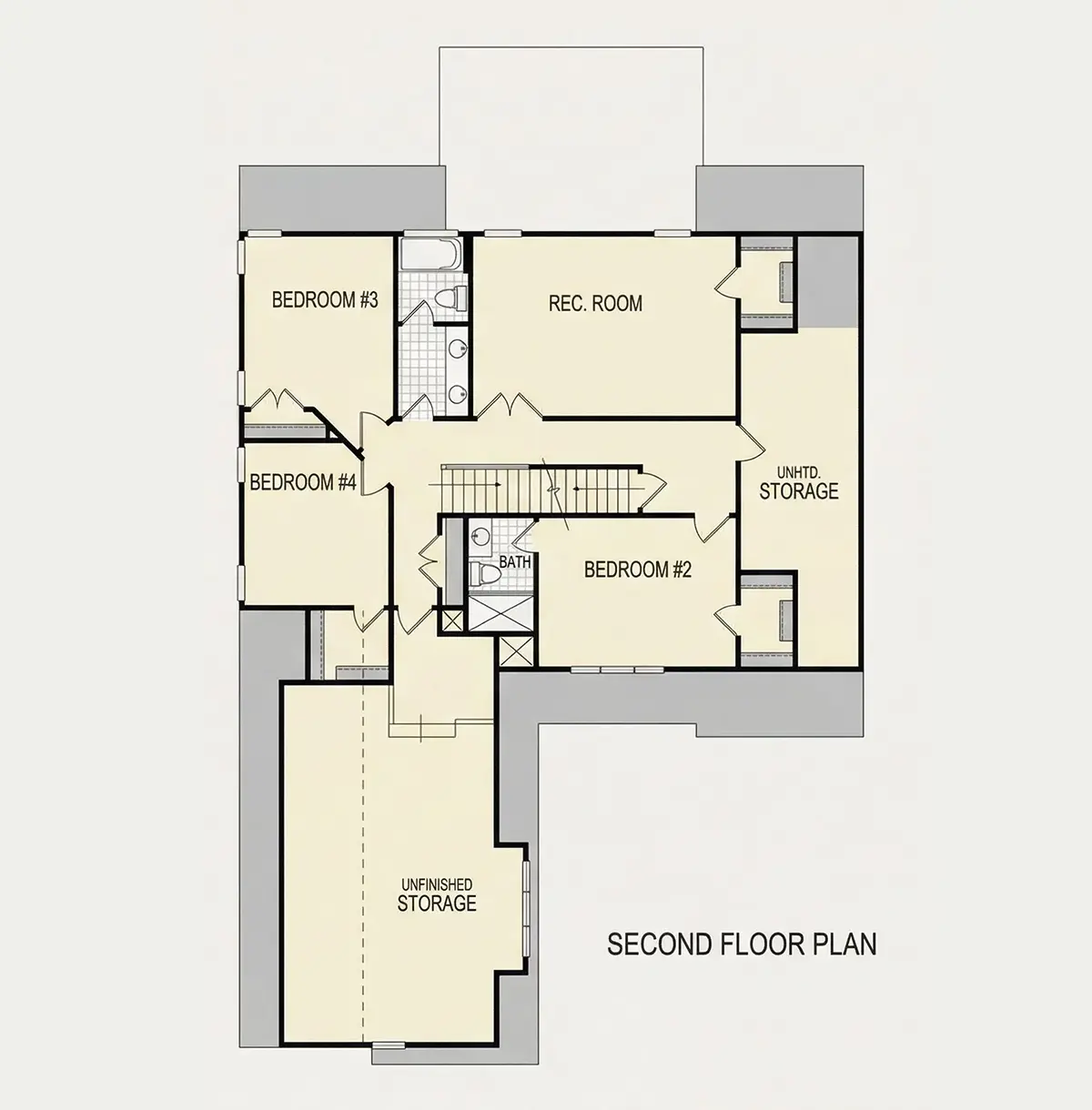 1. piętro 10 – Projekt domu piętrowego o pow. 292 m²: 4 Sypialnie, 4 Łazienki, Otwarta kuchnia, Garaż — 77487R