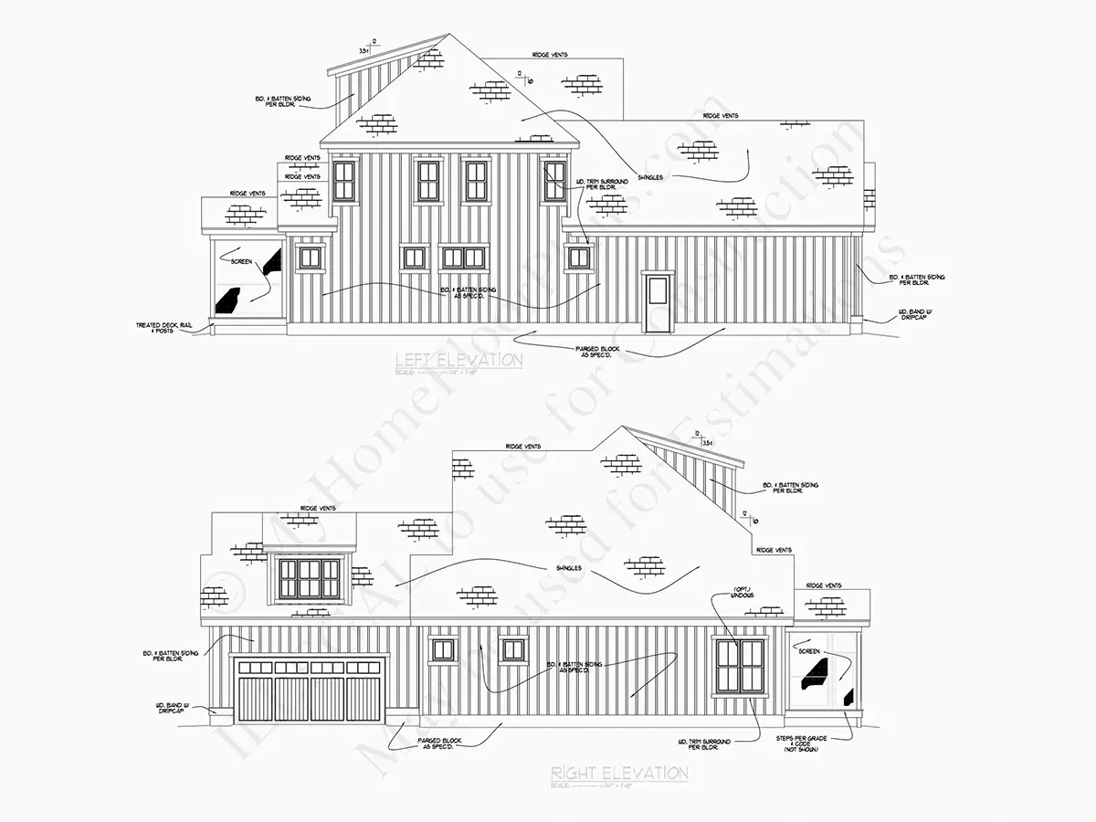 Elewacje 8 – Projekt domu piętrowego o pow. 292 m²: 4 Sypialnie, 4 Łazienki, Otwarta kuchnia, Garaż — 77487R