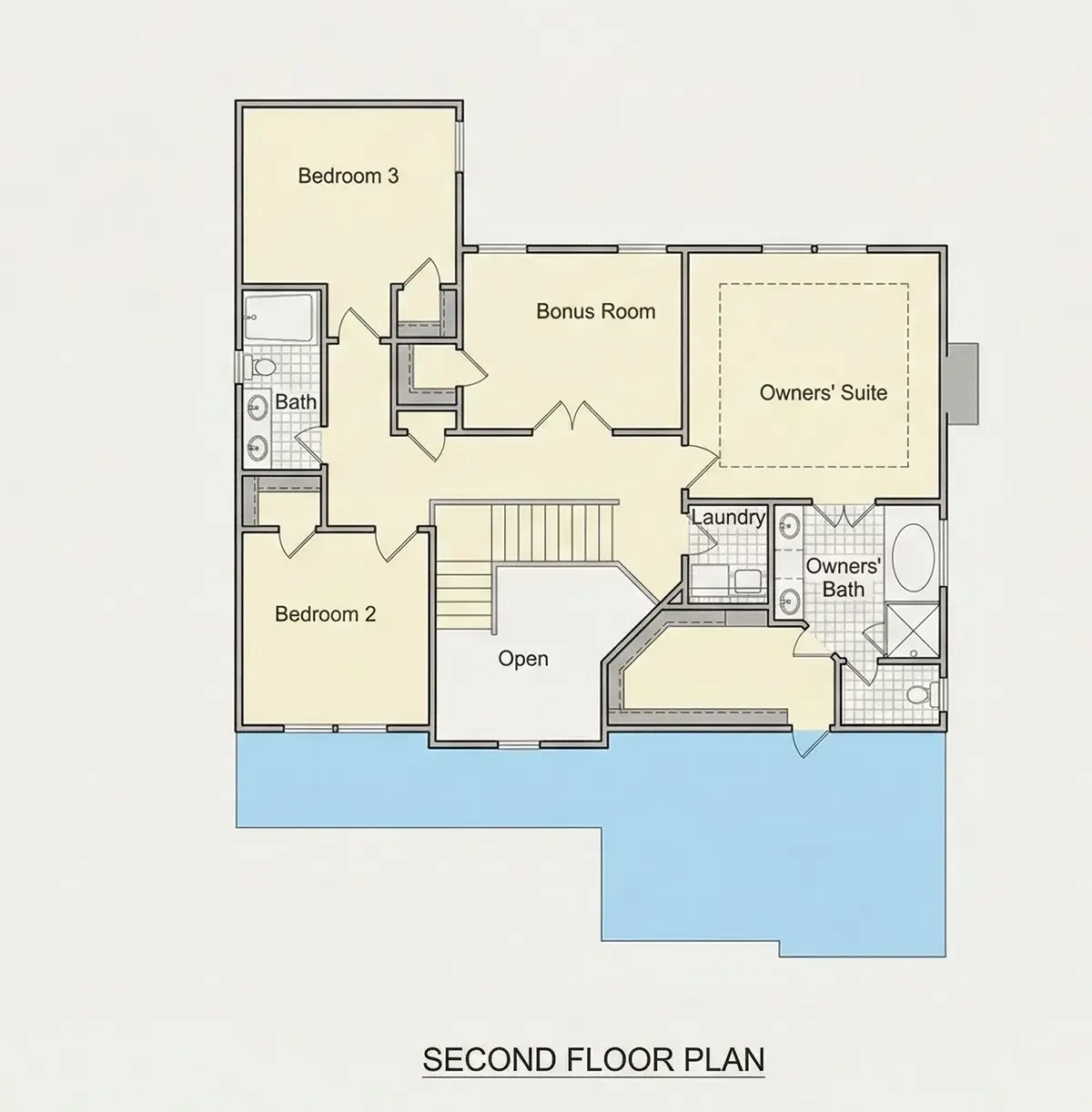 1. piętro 26 – Projekt domu piętrowego o pow. 247 m²: 3 Sypialnie, 3 Łazienki, Otwarta kuchnia, Garaż — 83552R