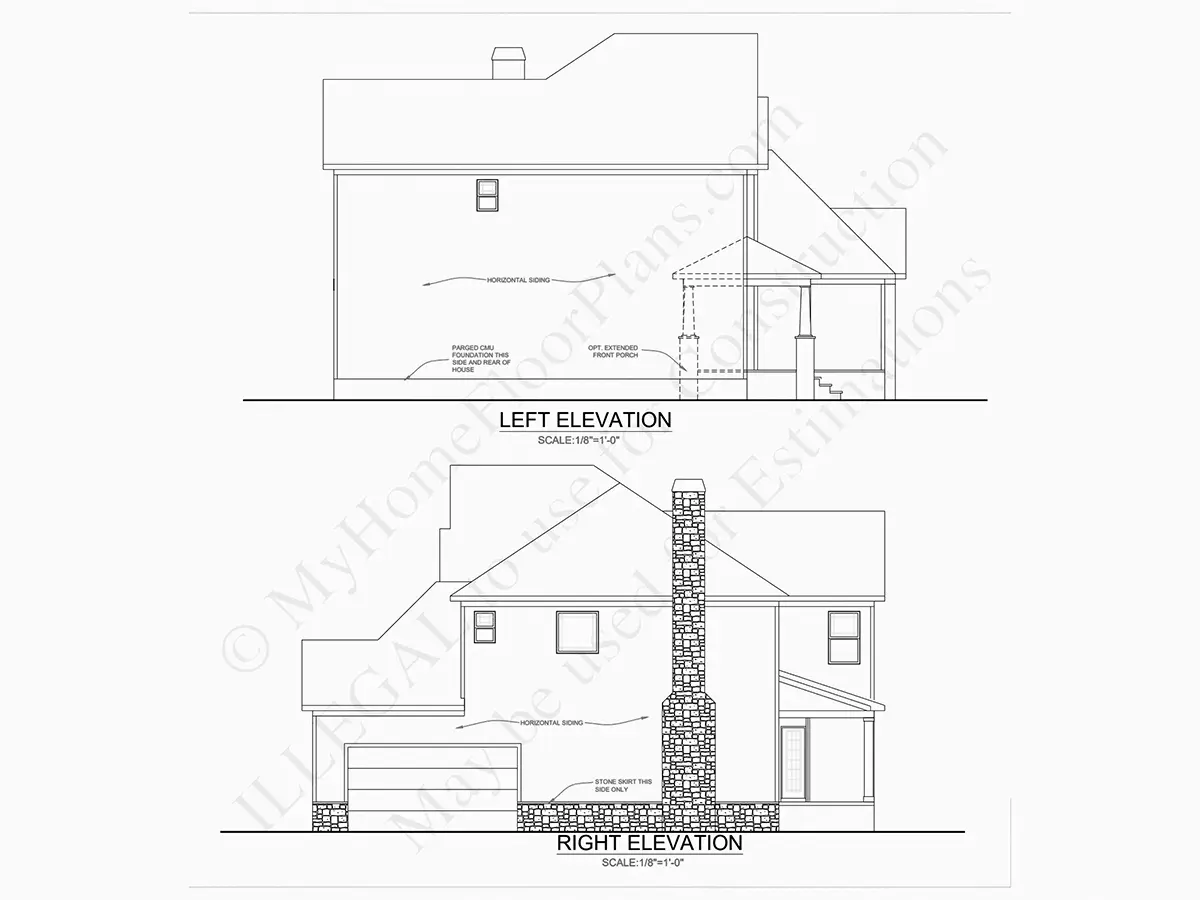 Elewacje 23 – Projekt domu piętrowego o pow. 247 m²: 3 Sypialnie, 3 Łazienki, Otwarta kuchnia, Garaż — 83552R