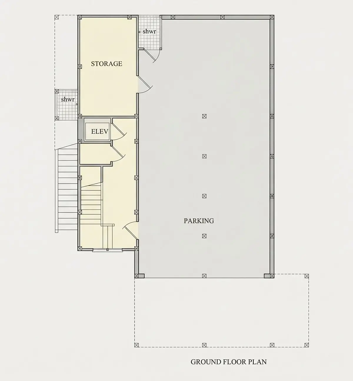 Piwnica 7 – Projekt domu dwupiętrowego o pow. 567 m²: 6 Sypialnie, Gabinet, 4 Łazienki, Otwarta kuchnia, Garaż — 55440R