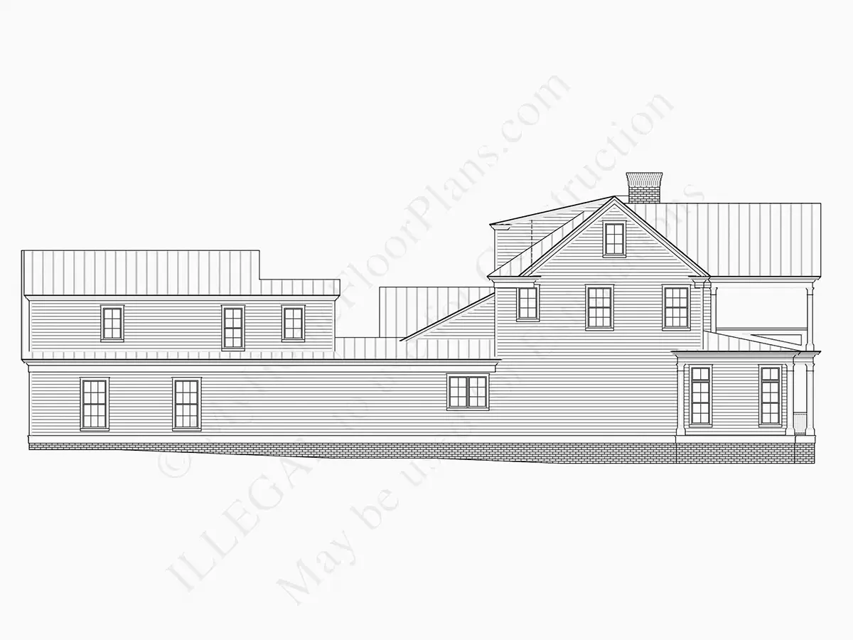 Elewacje 6 – Projekt domu piętrowego o pow. 466 m²: 4 Sypialnie, Gabinet, 6 Łazienki, Otwarta kuchnia, Garaż — 10656R