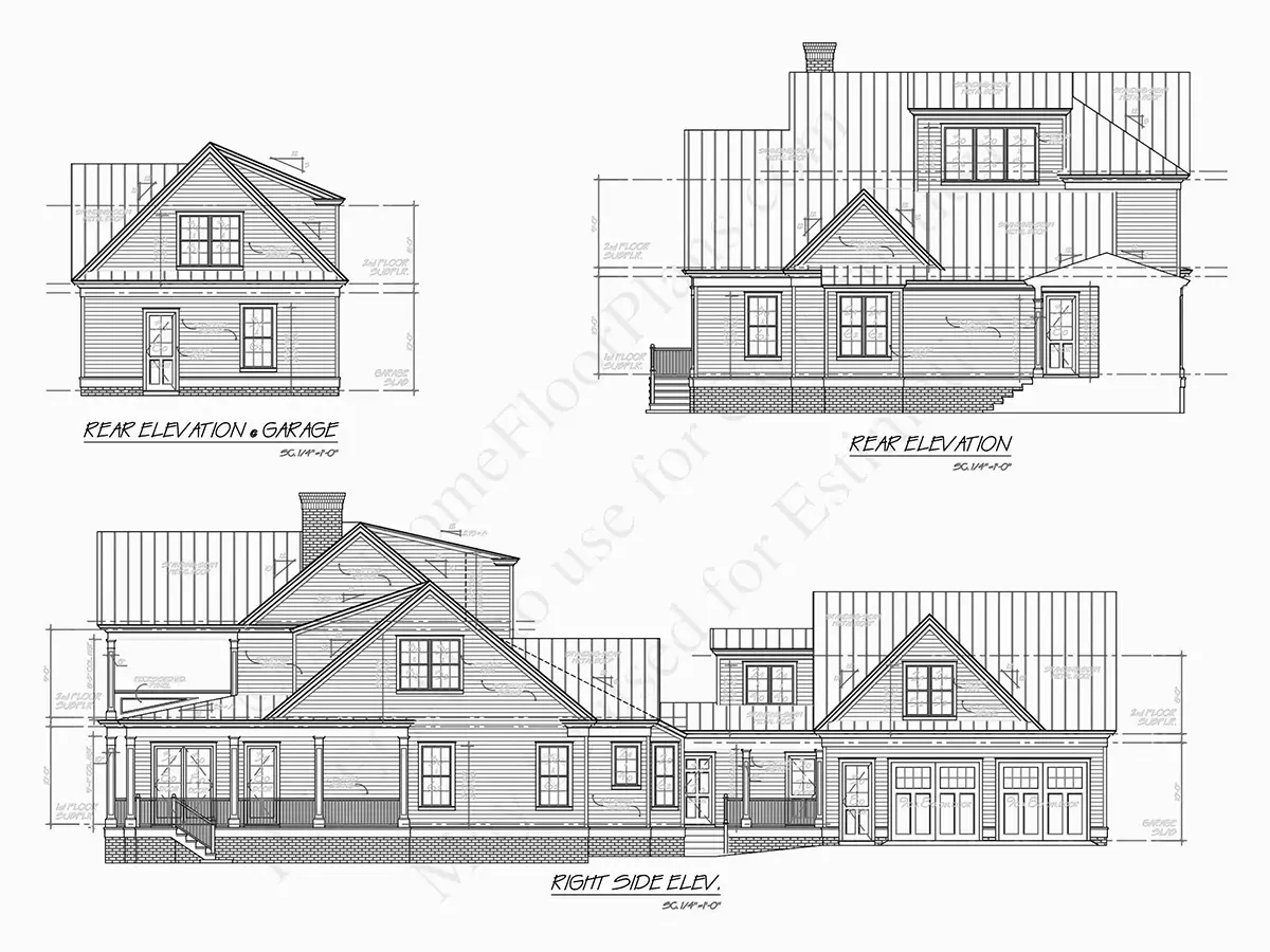 Elewacje 10 – Projekt domu piętrowego o pow. 466 m²: 4 Sypialnie, Gabinet, 6 Łazienki, Otwarta kuchnia, Garaż — 10656R
