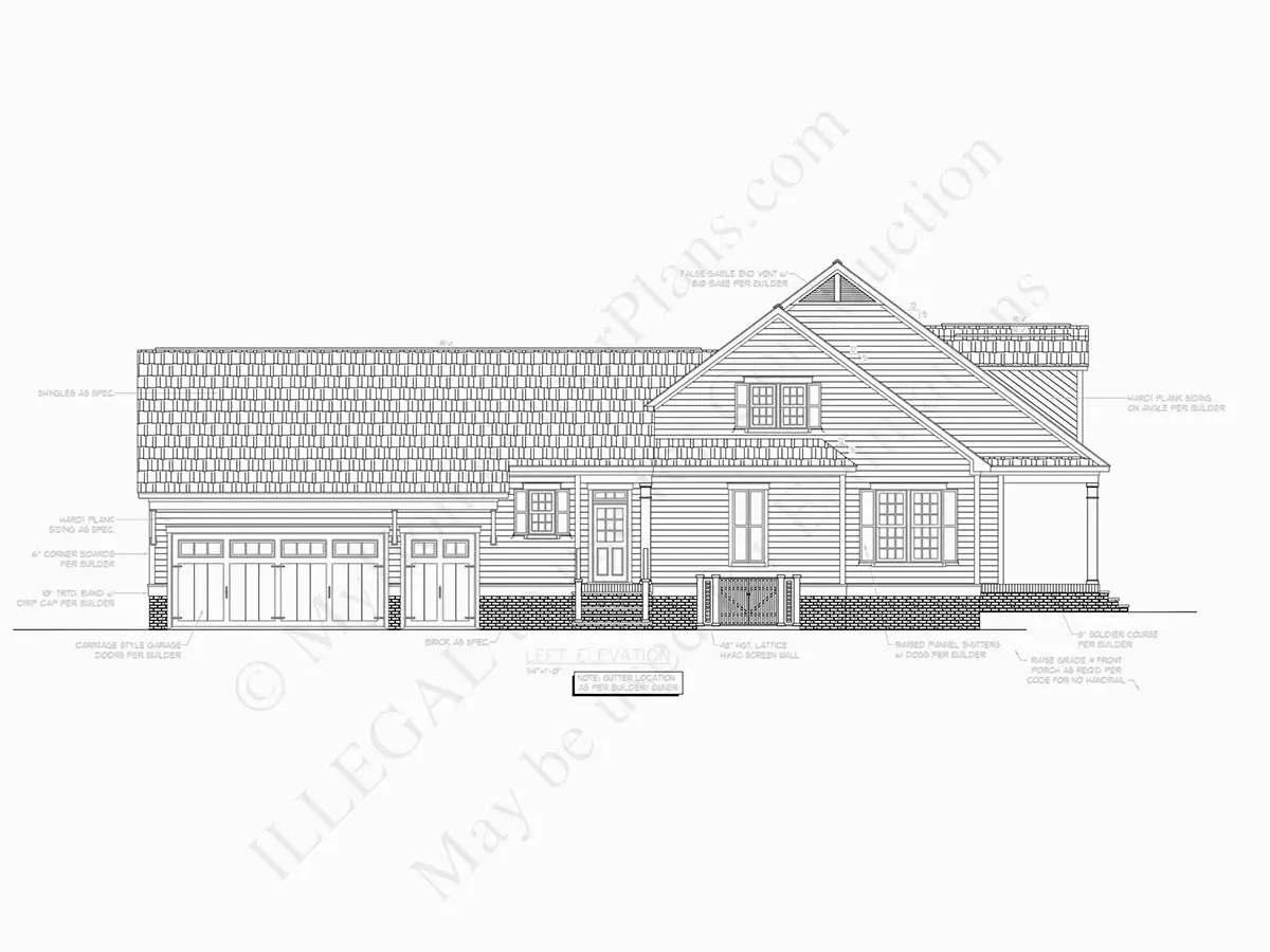 Elewacje 8 – Projekt domu z poddaszem użytkowym o pow. 299 m²: 4 Sypialnie, Gabinet, 4 Łazienki, Otwarta kuchnia, Garaż — 28129R