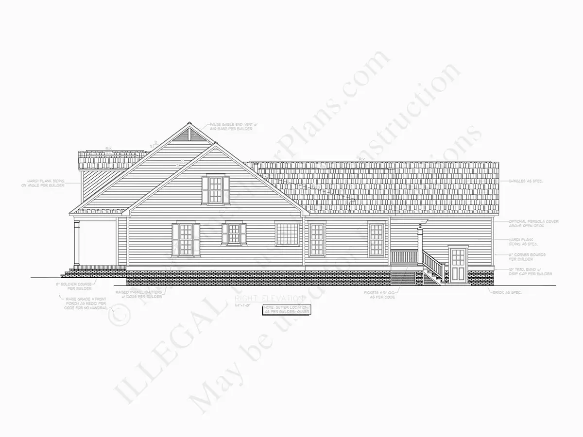 Elewacje 9 – Projekt domu z poddaszem użytkowym o pow. 299 m²: 4 Sypialnie, Gabinet, 4 Łazienki, Otwarta kuchnia, Garaż — 28129R