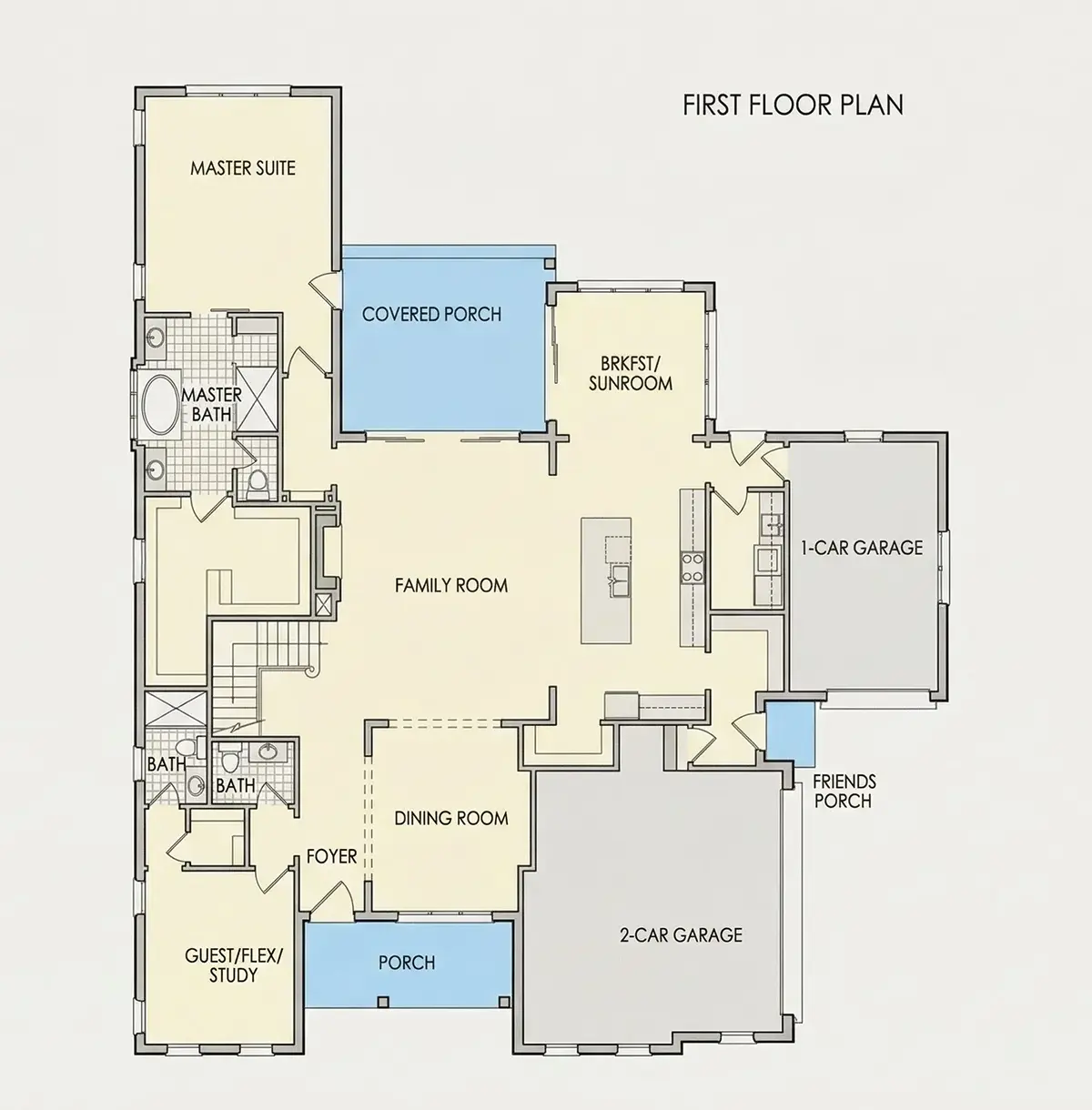 Parter 26 – Projekt domu piętrowego o pow. 391 m²: 5 Sypialnie, 6 Łazienki, Otwarta kuchnia, Garaż — 11740R