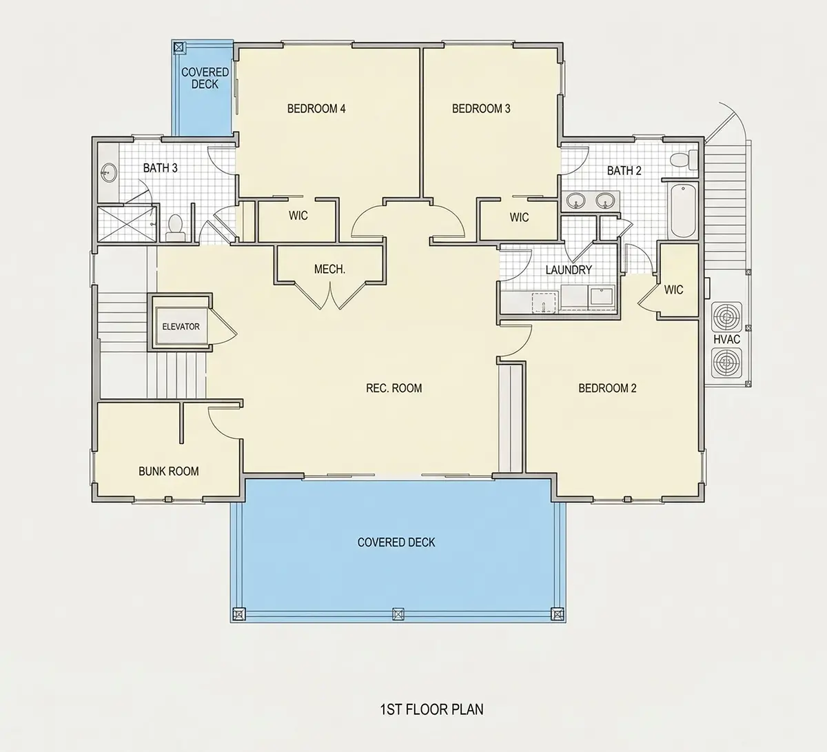 Parter 10 – Projekt domu dwupiętrowego o pow. 322 m²: 5 Sypialnie, 4 Łazienki, Otwarta kuchnia, Garaż — 63179R