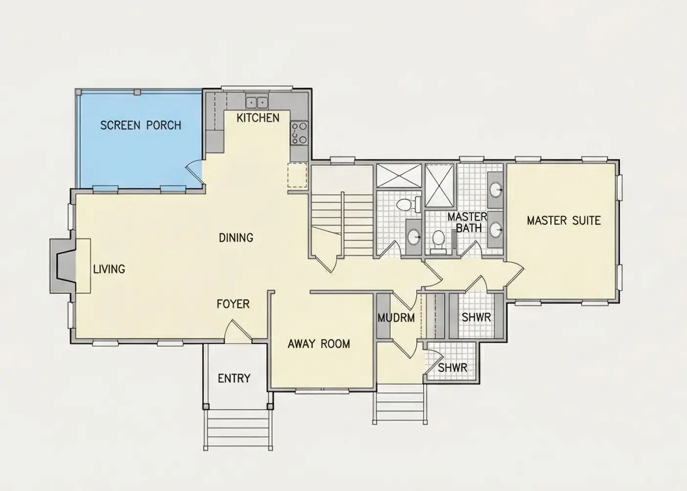Parter 22 – Projekt domu piętrowego o pow. 158 m²: 4 Sypialnie, Gabinet, 4 Łazienki, Otwarta kuchnia, Garaż — 78159R