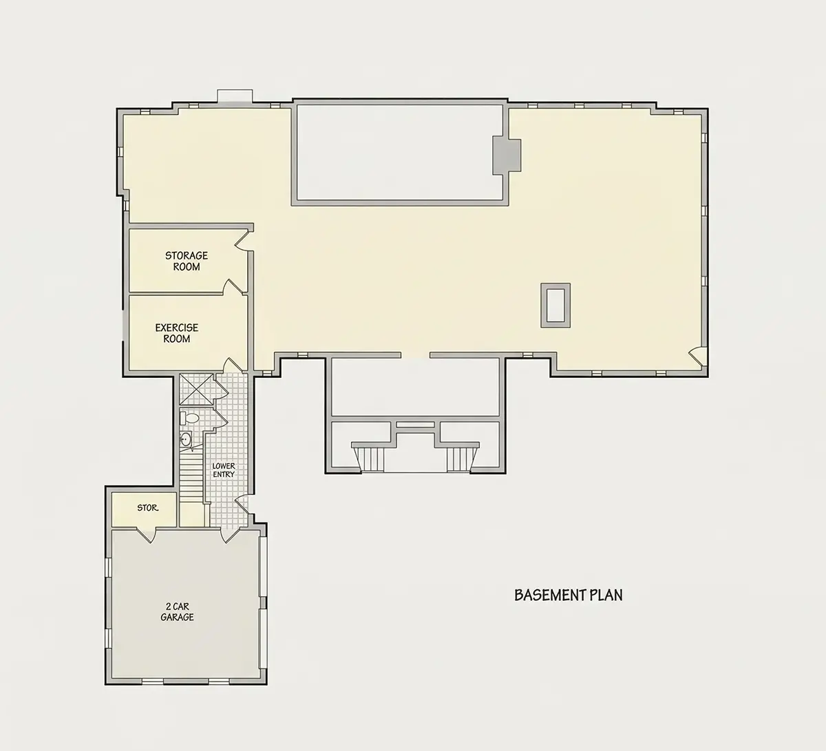 Piwnica 9 – Projekt domu z poddaszem użytkowym + piwnicą o pow. 456 m²: 4 Sypialnie, 6 Łazienki, Otwarta kuchnia, Garaż — 81789R