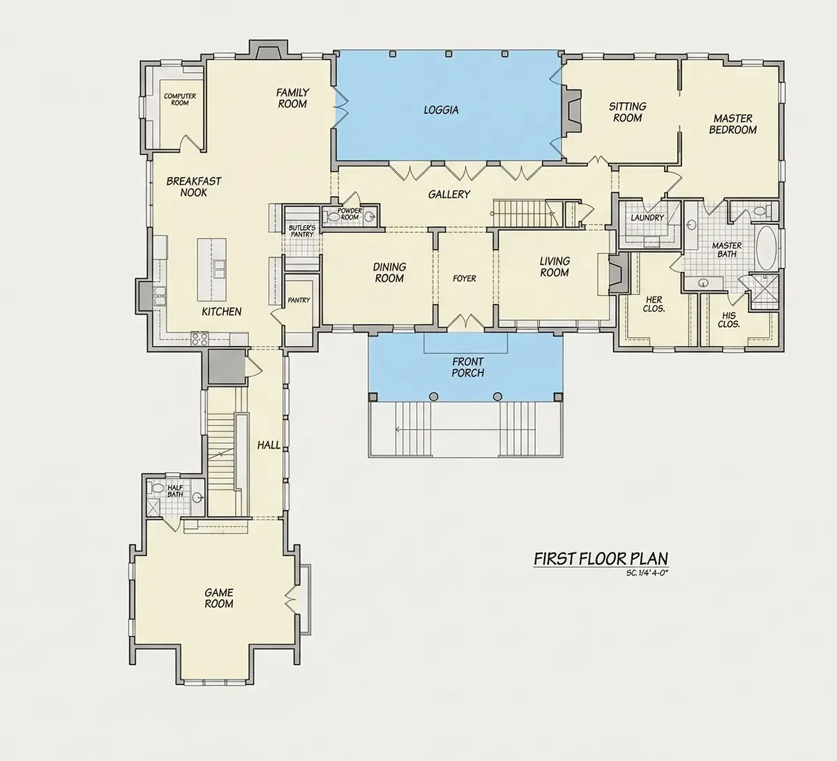 Parter 10 – Projekt domu z poddaszem użytkowym + piwnicą o pow. 456 m²: 4 Sypialnie, 6 Łazienki, Otwarta kuchnia, Garaż — 81789R