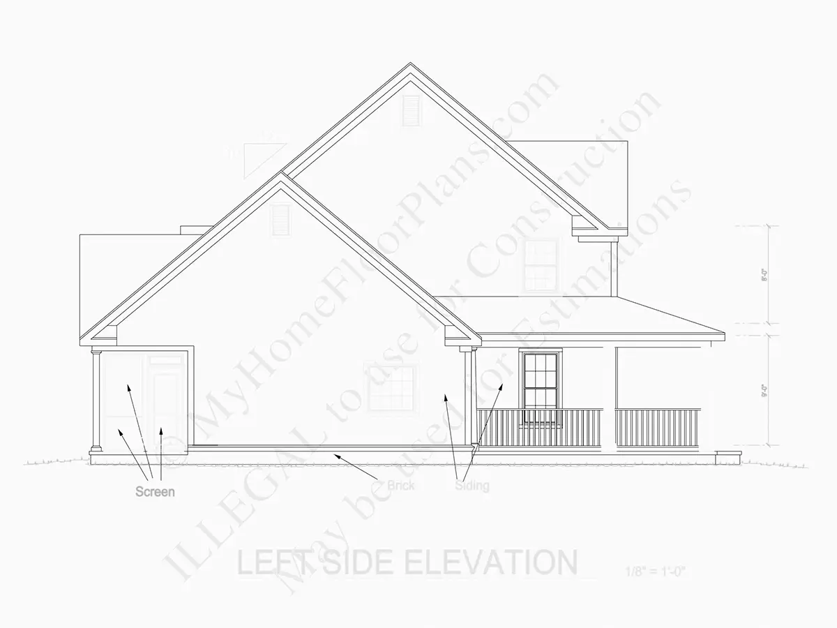Elewacje 7 – Projekt domu piętrowego o pow. 184 m²: 3 Sypialnie, Gabinet, 4 Łazienki, Otwarta kuchnia, Garaż — 71974R