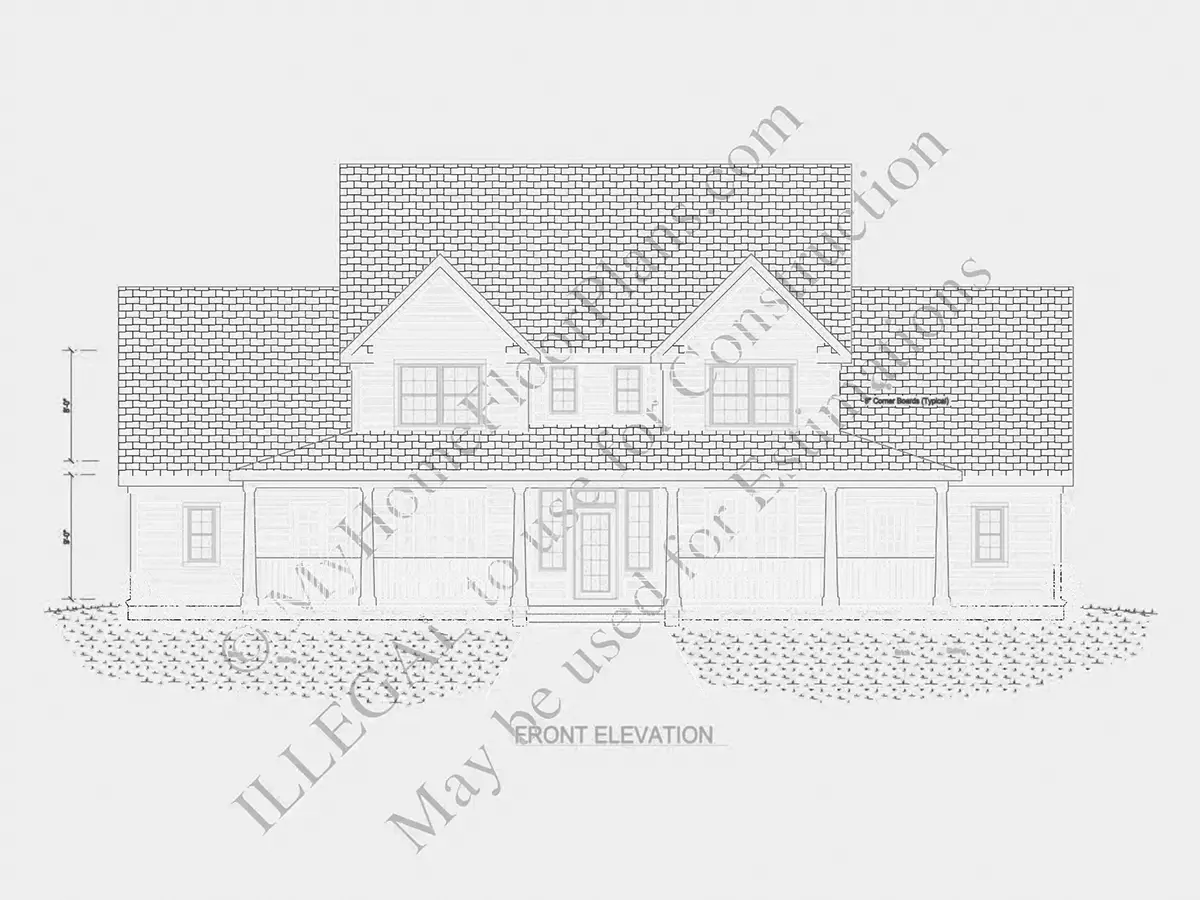 Elewacje 5 – Projekt domu piętrowego o pow. 184 m²: 3 Sypialnie, Gabinet, 4 Łazienki, Otwarta kuchnia, Garaż — 71974R