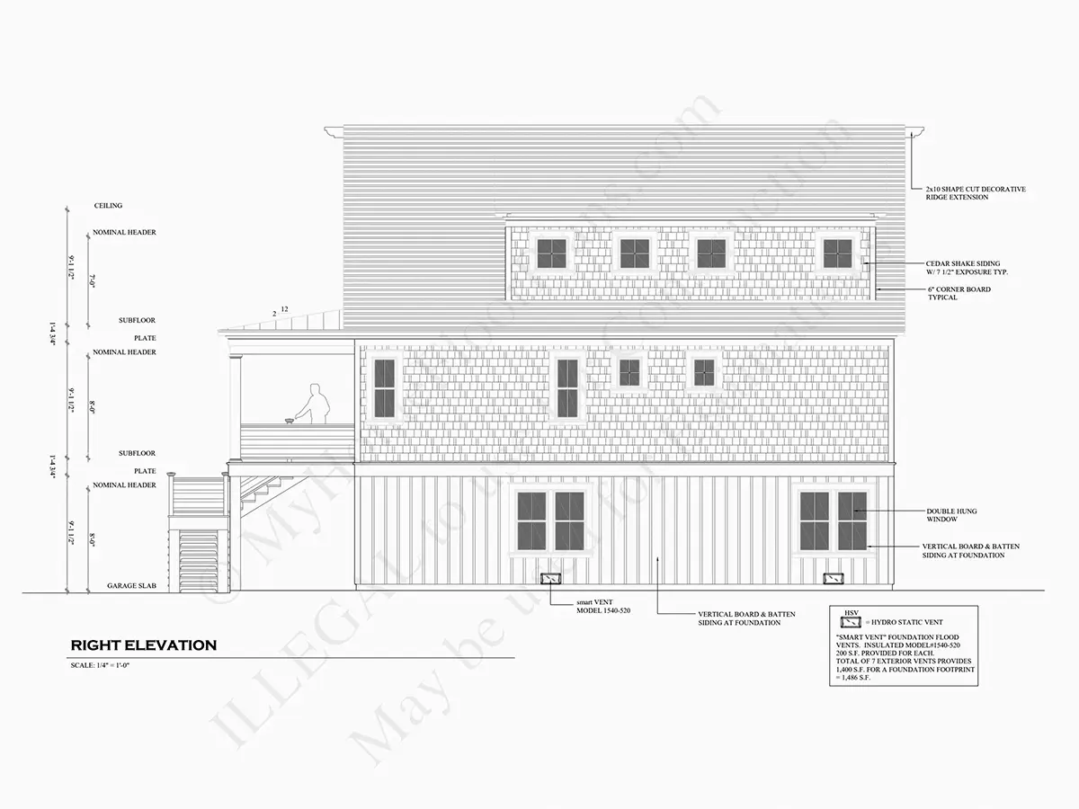 Elewacje 9 – Projekt domu dwupiętrowego o pow. 121 m²: 4 Sypialnie, Gabinet, 3 Łazienki, Otwarta kuchnia, Garaż — 94231R