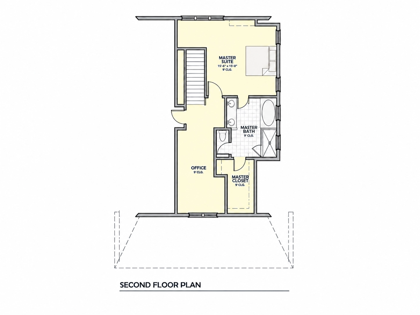 1. piętro 12 – Projekt domu dwupiętrowego o pow. 121 m²: 4 Sypialnie, Gabinet, 3 Łazienki, Otwarta kuchnia, Garaż — 94231R