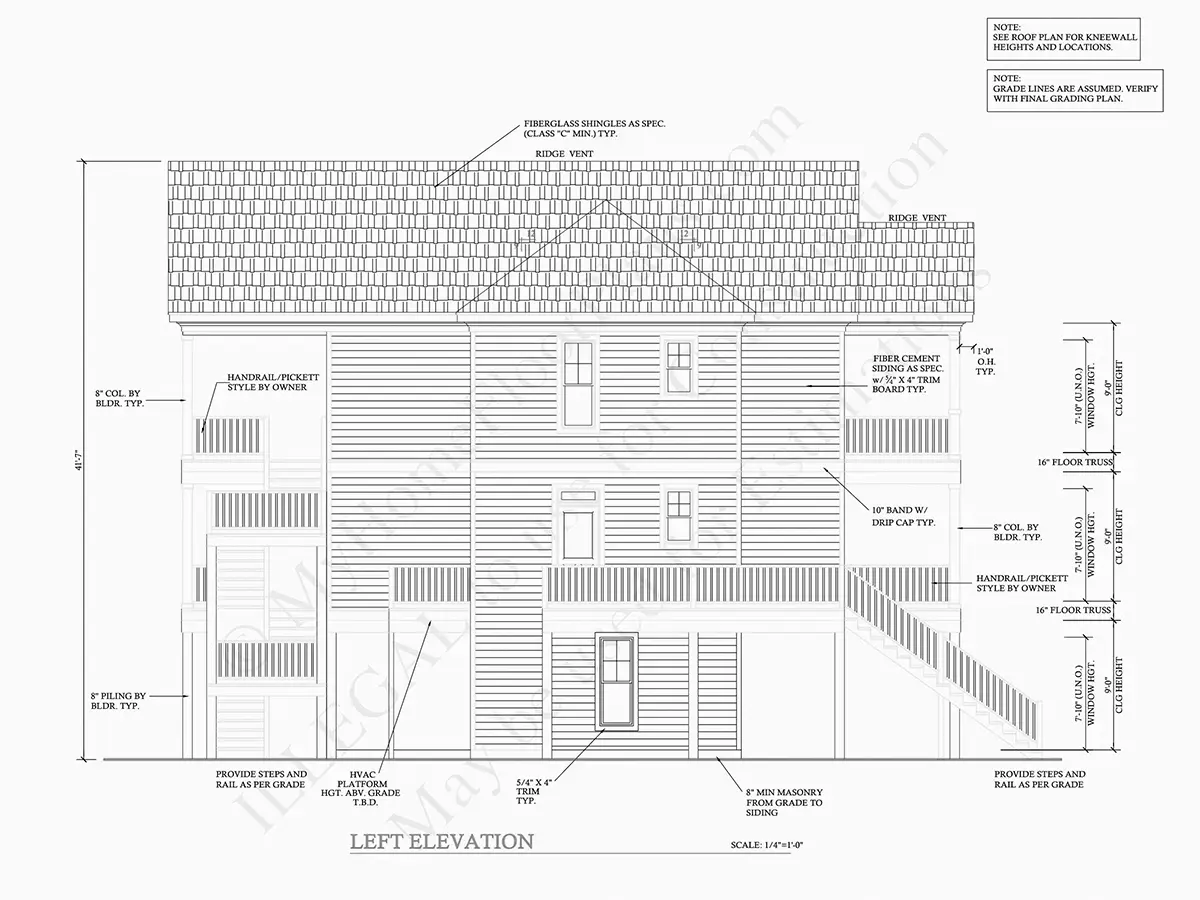 Elewacje 8 – Projekt domu dwupiętrowego o pow. 483 m²: 3 Sypialnie, Gabinet, 3 Łazienki, Otwarta kuchnia, Garaż — 15834R