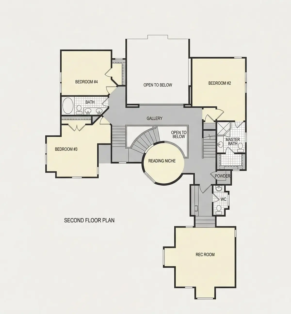 1. piętro 23 – Projekt domu piętrowego o pow. 399 m²: 4 Sypialnie, Gabinet, 5 Łazienki, Otwarta kuchnia, Garaż — 88919R