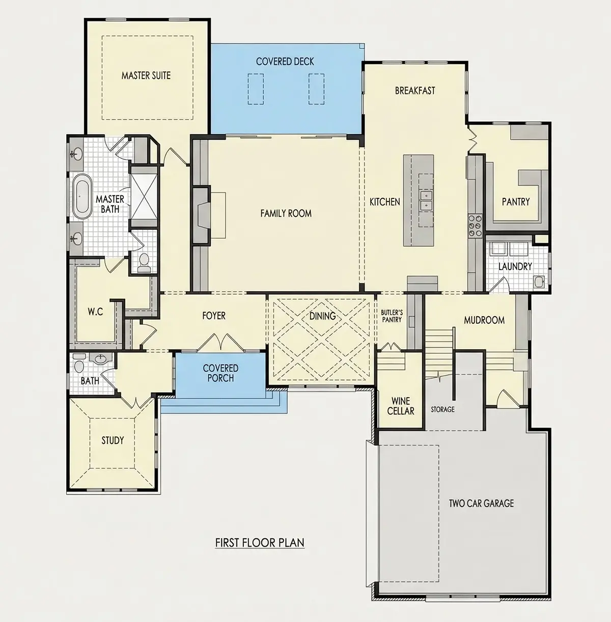 Parter 21 – Projekt domu z poddaszem użytkowym o pow. 398 m²: 4 Sypialnie, Gabinet, 5 Łazienki, Otwarta kuchnia, Garaż — 43606R