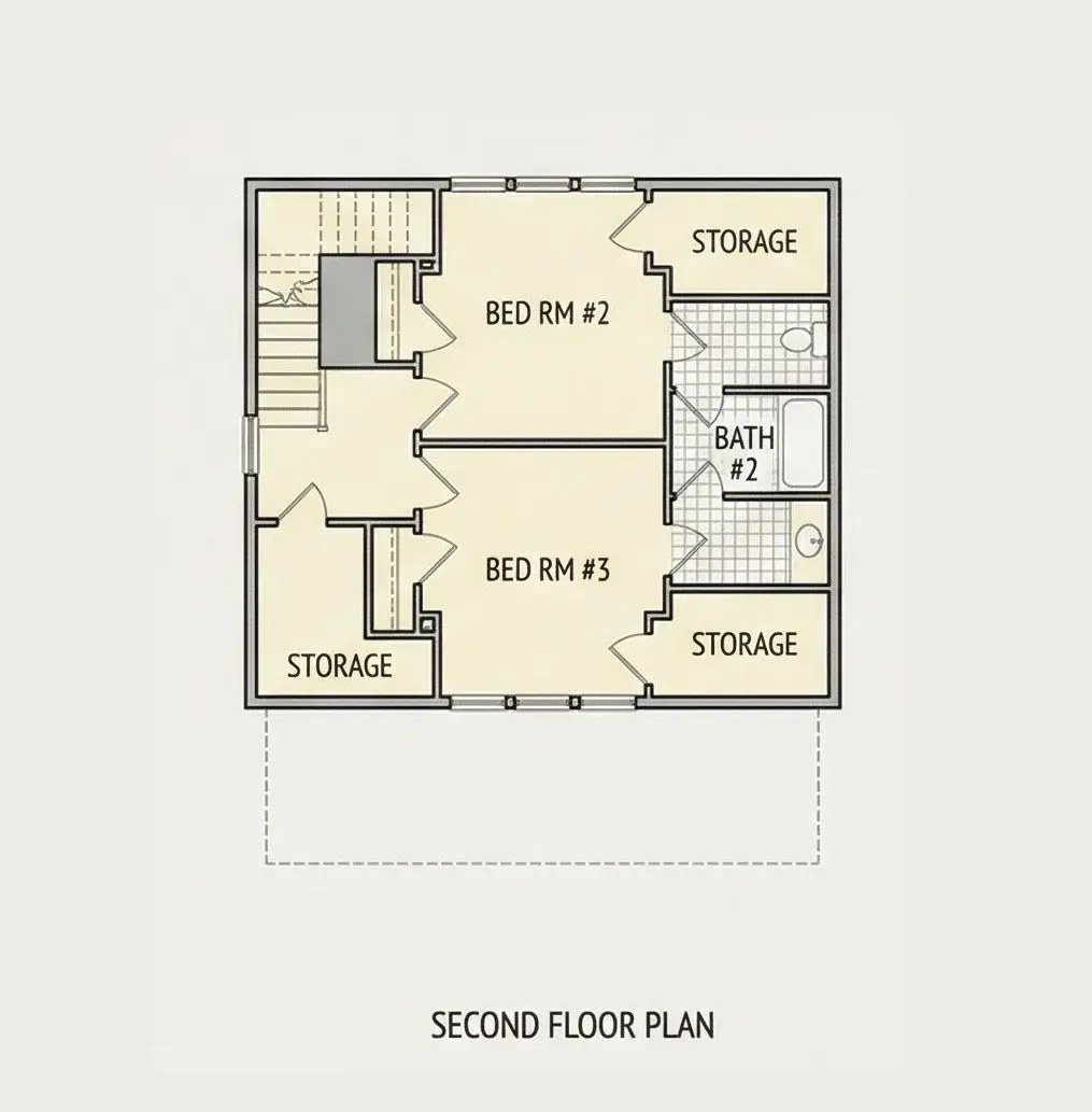 1. piętro 10 – Projekt domu z poddaszem użytkowym o pow. 158 m²: 3 Sypialnie, 2 Łazienki, bez Garażu — 52914R