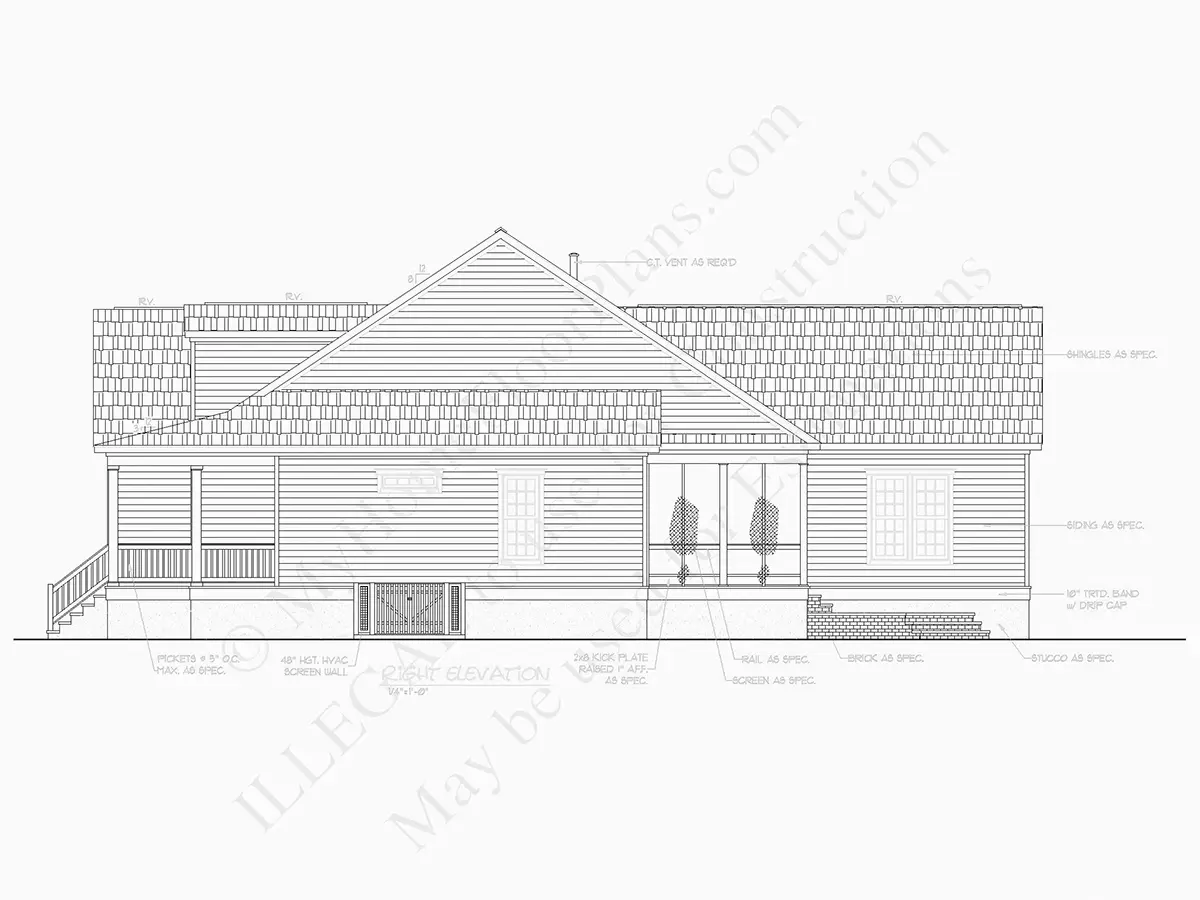 Elewacje 10 – Projekt domu z poddaszem użytkowym o pow. 283 m²: 2 Sypialnie, Gabinet, 3 Łazienki, Otwarta kuchnia, Garaż — 79515R