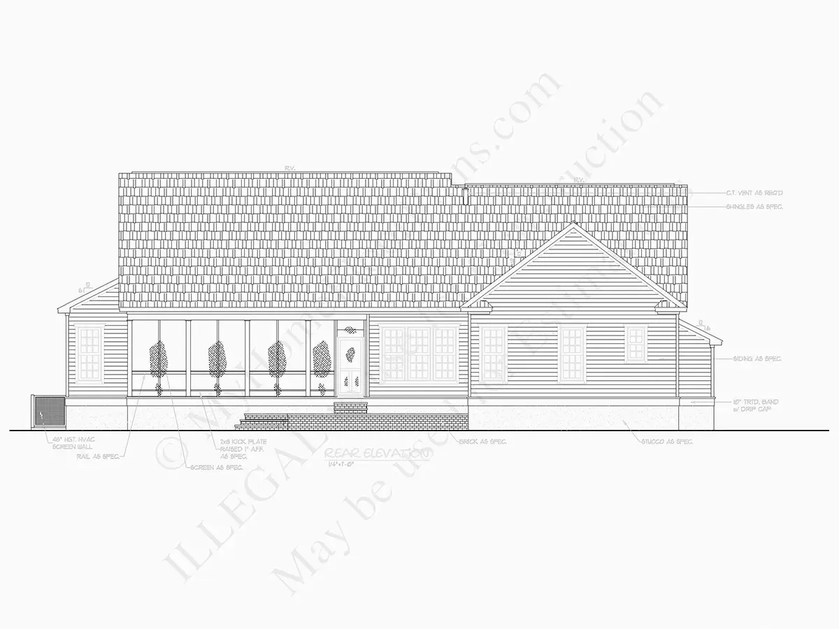 Elewacje 8 – Projekt domu z poddaszem użytkowym o pow. 283 m²: 2 Sypialnie, Gabinet, 3 Łazienki, Otwarta kuchnia, Garaż — 79515R